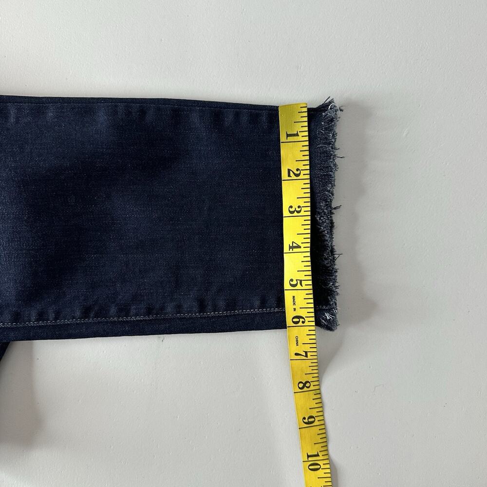 Eileen Fisher Jeans Womens 2 Dark Wash Straight Stretch Frayed hem Midrise‎ - Picture 13 of 14
